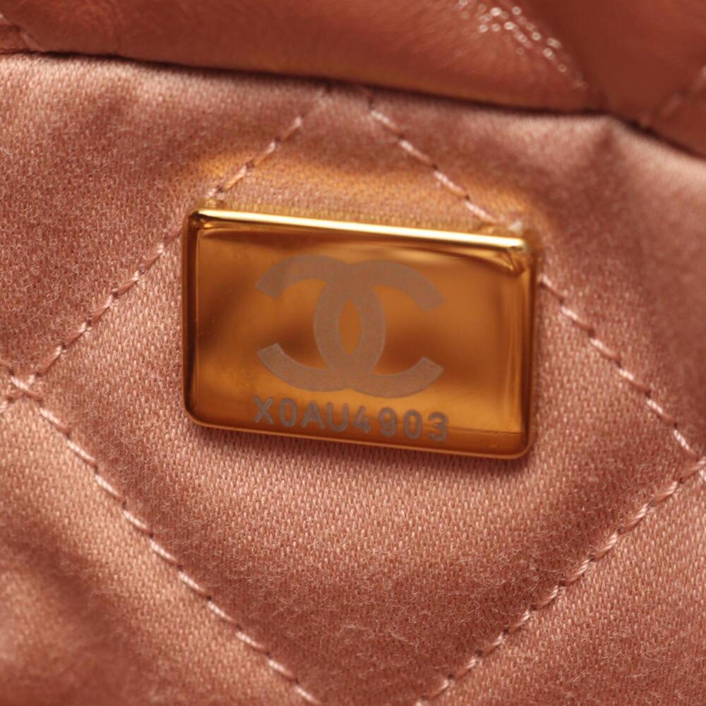 Chanel CHANEL 22 Mini Shoulder Bag Handbag Leather Women's Gold Tone AS3980 - Picture 5 of 6
